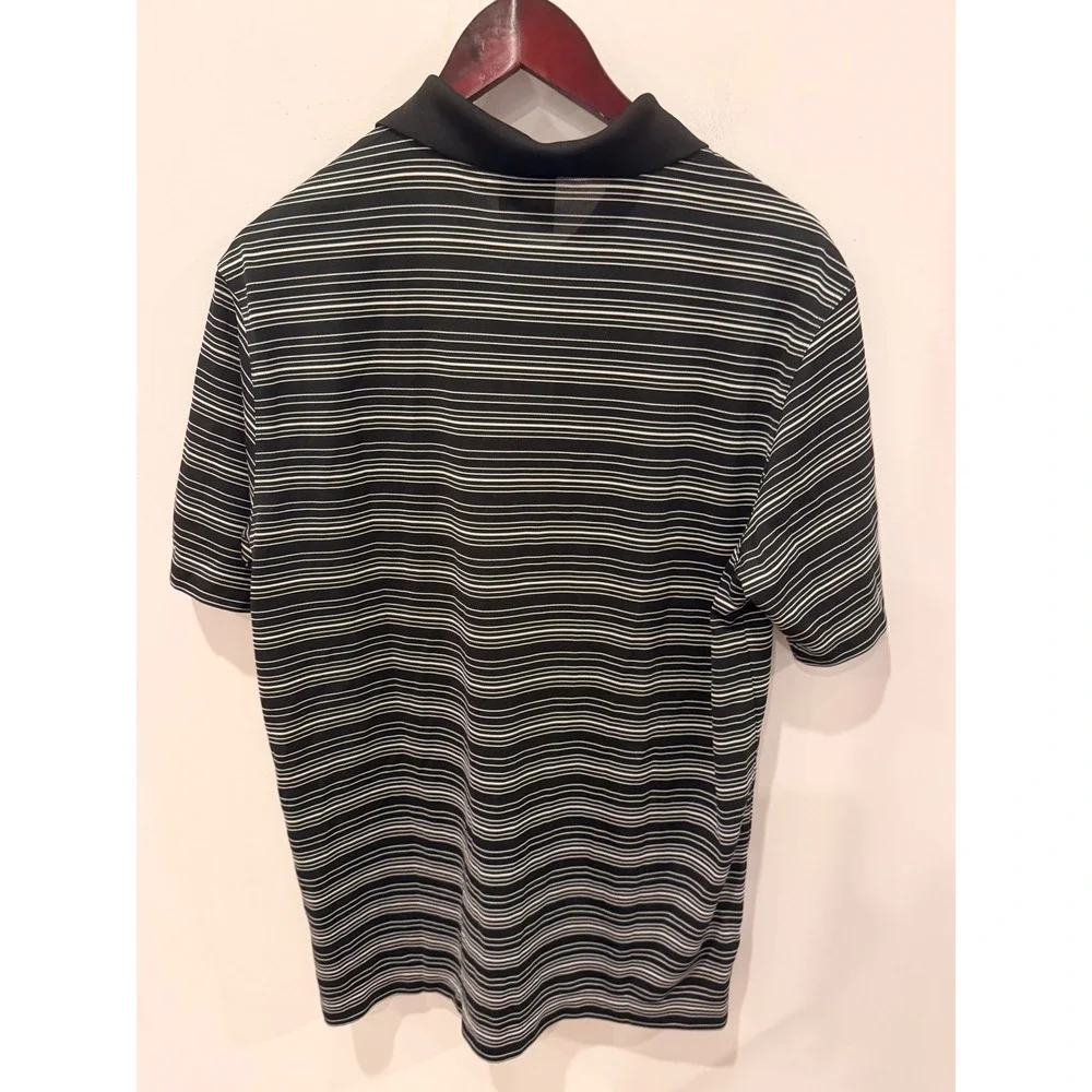 Nike Golf Dri-FIT Men's Black Gray Striped Polo Shirt Medium NWT Stay Cool